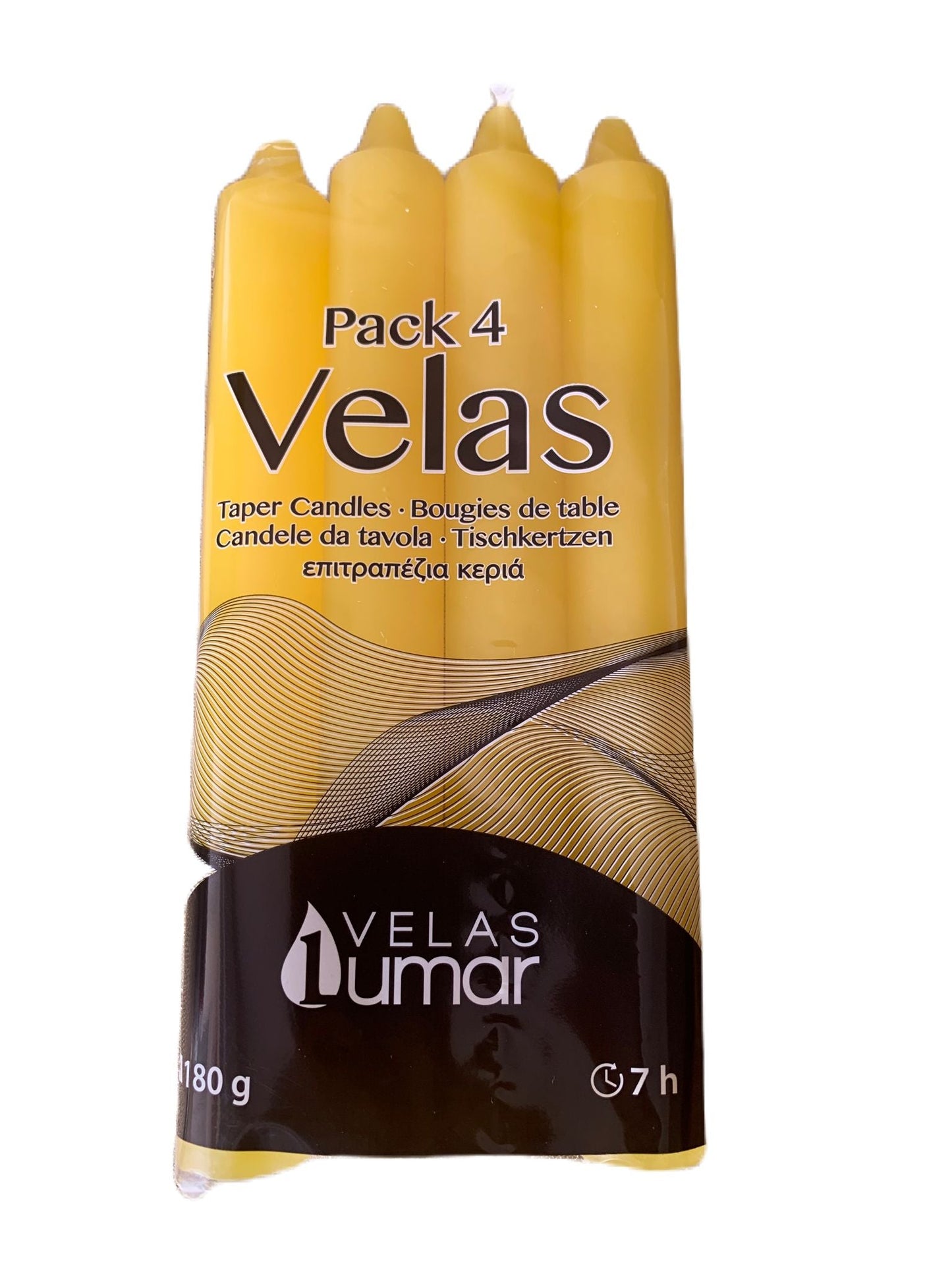 شمع أصفر دائري x4